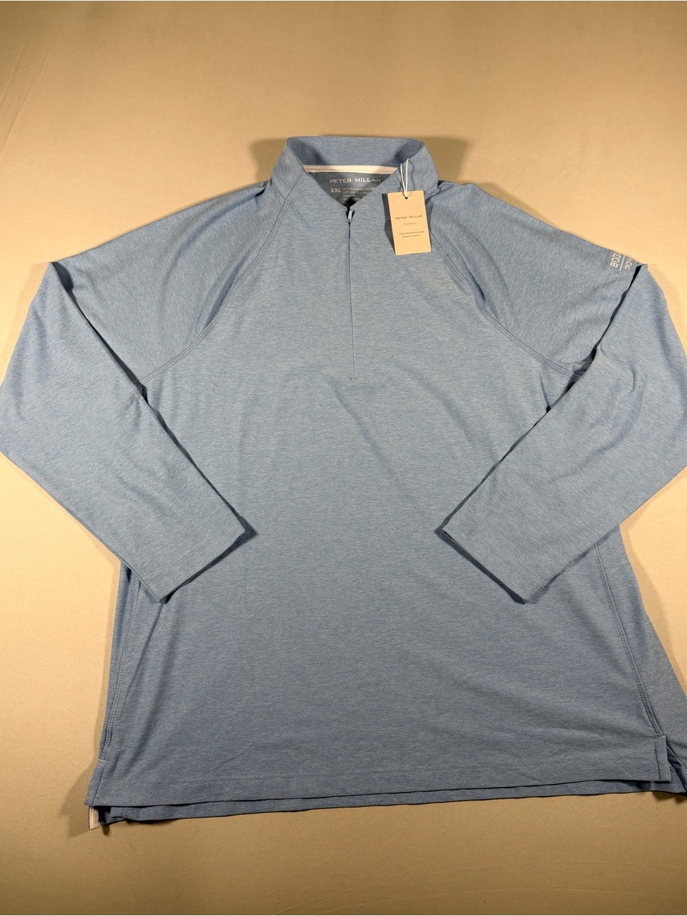 Peter Millar Light Blue Long-Sleeve Quarter-Zip Performance Top